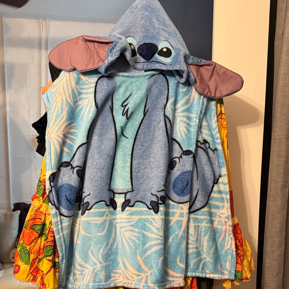 Blue Hooded Stitch Character Towel